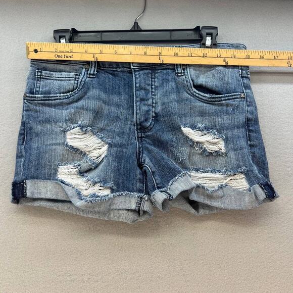 Kut from the Kloth Women's Blue The Madeline Boyfriend Shorts Size 4 Distressed - Picture 12 of 16